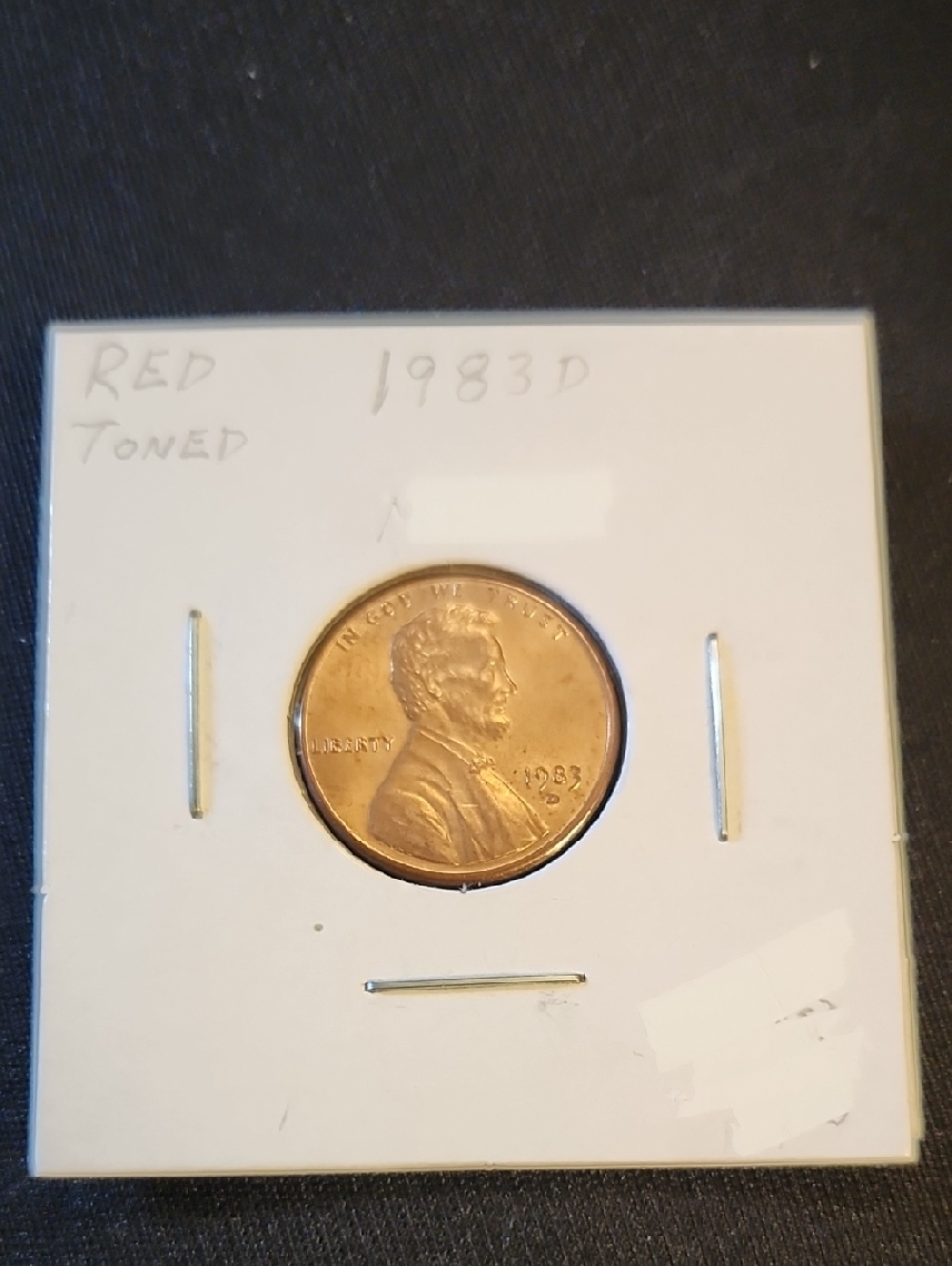 1983 D Lincoln Cent Red Toned Penny